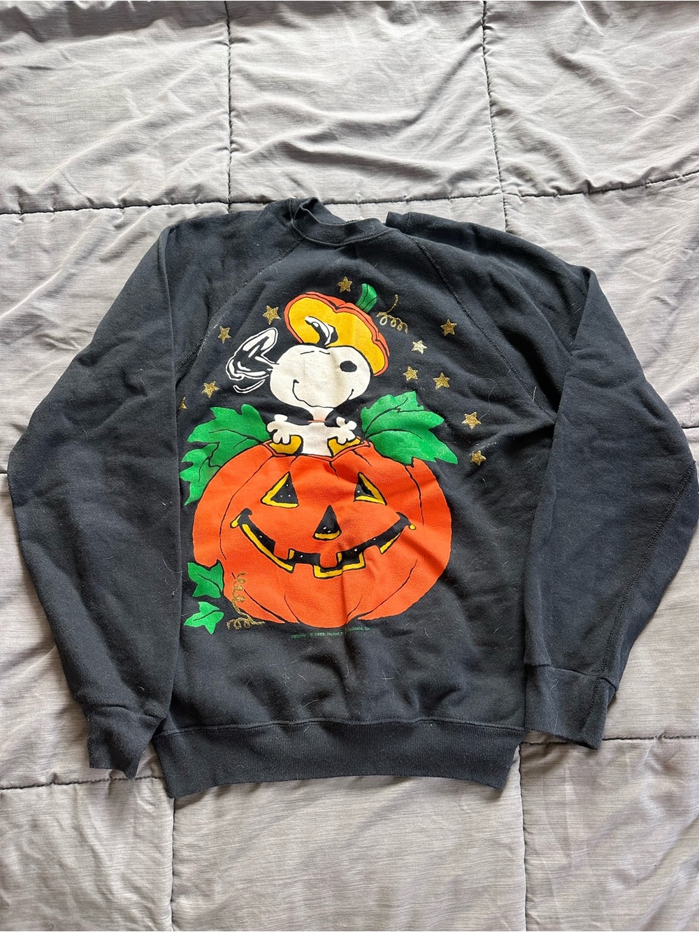 Vintage Black Snoopy Halloween Pumpkin sweater